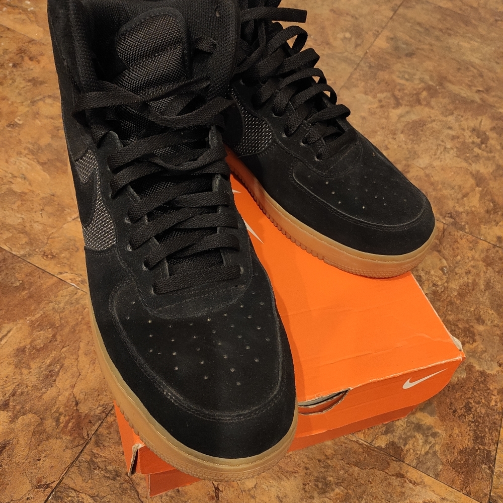 Nike Black Suede Air Force 1 Hi